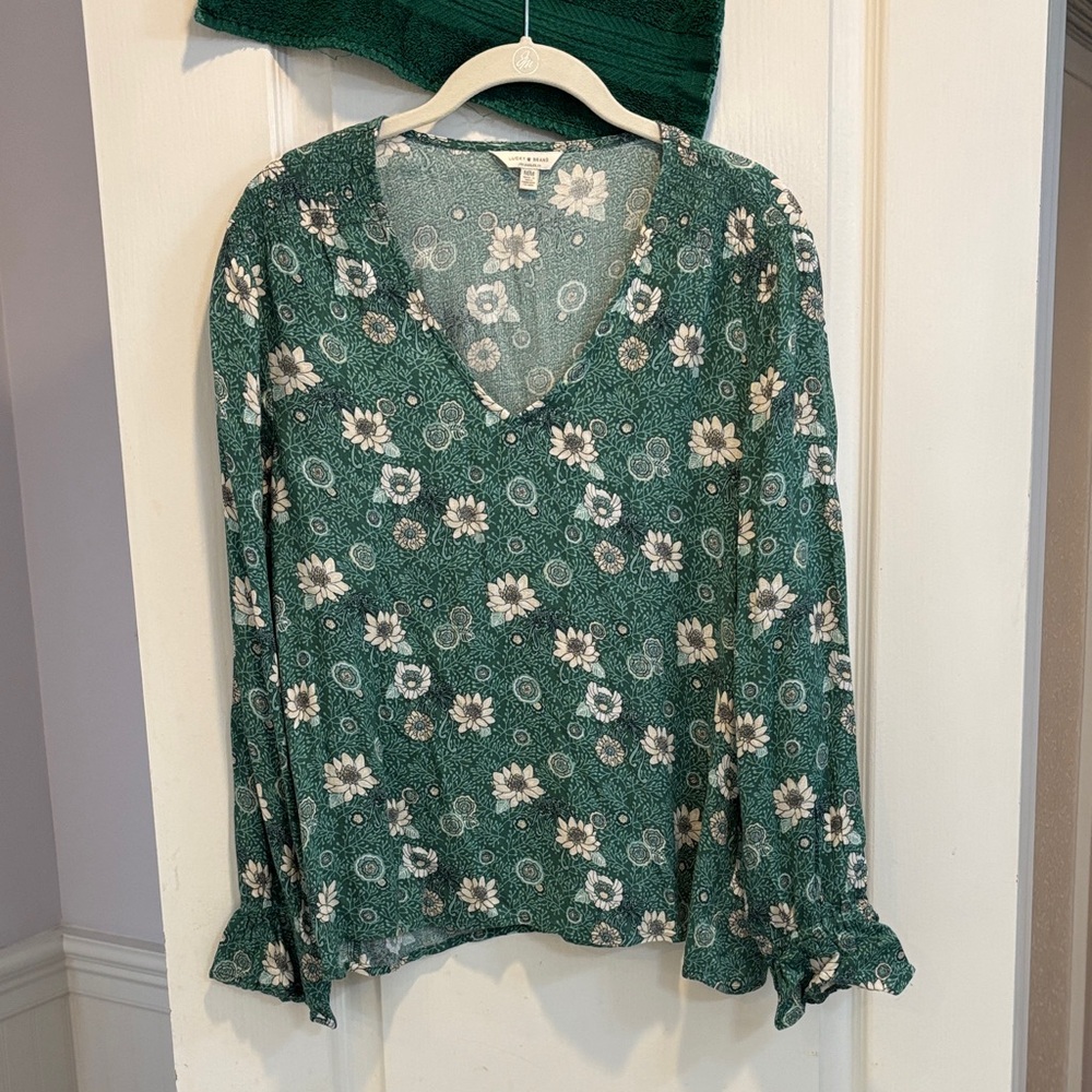 NWT Lucky Brand Teal Floral Blouse